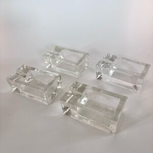 Minimalist Glass Catchall Tray Set 4 Vintage Clear Decor Barware